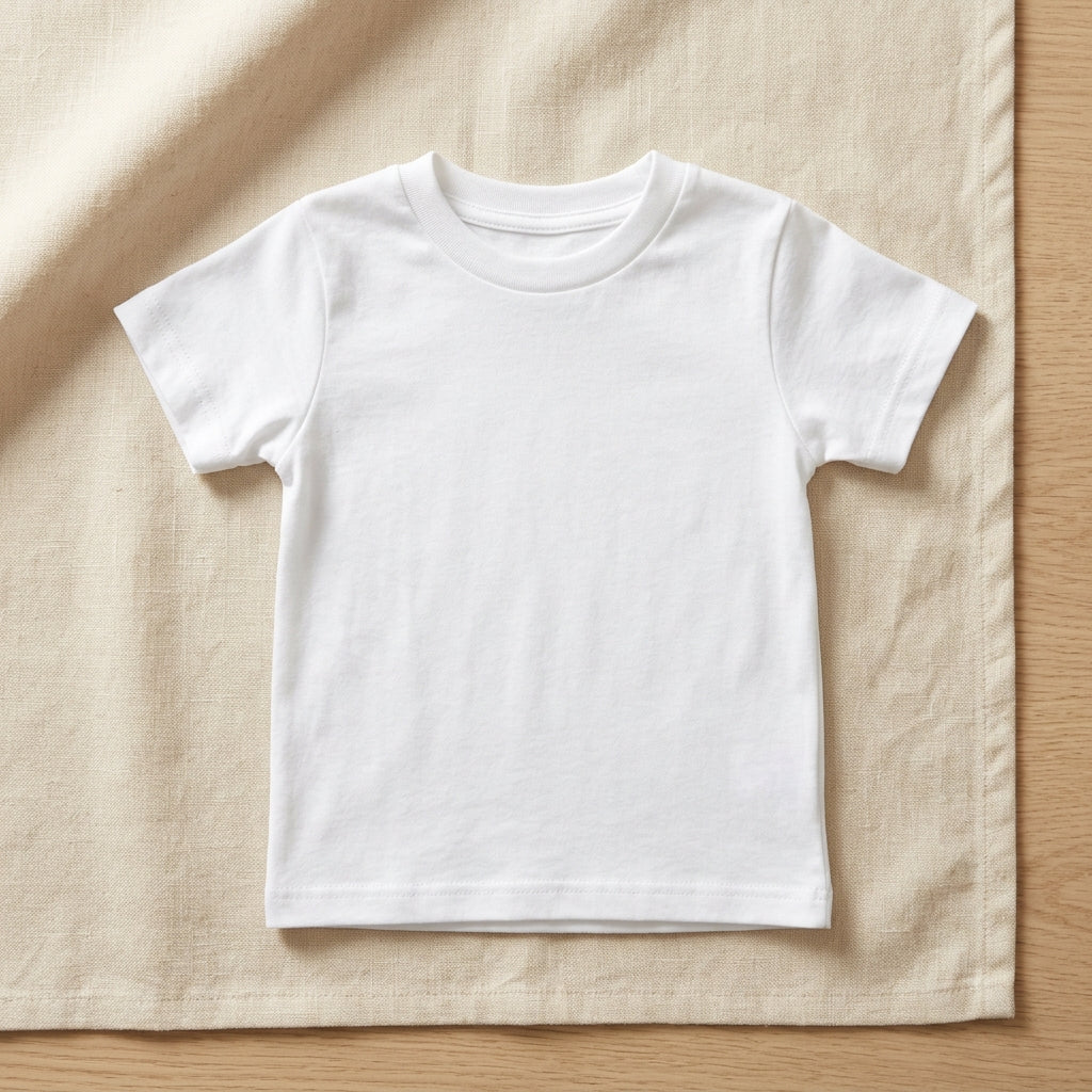 Baby Fine Jersey Tee Clean Flat-Lay Mockup | Digital Download | POD Design Template | Commercial Use