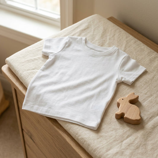 Baby Fine Jersey Tee Lifestyle In-Use Mockup | Digital Download | POD Design Template | Commercial Use