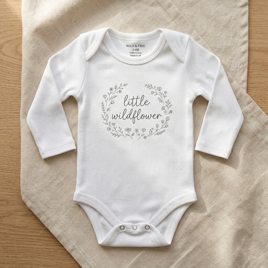 Baby Rib Bodysuit (Long Sleeve) Clean Flat-Lay Mockup | Digital Download | POD Design Template | Commercial Use