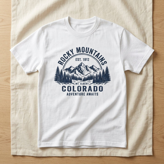 White Crew-Neck T-Shirt Mockup | Flat Lay