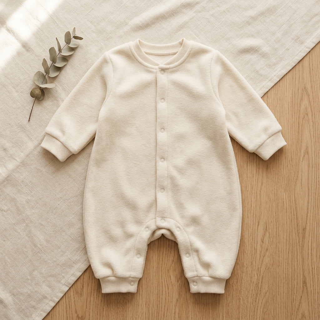 Baby Fleece Bubble Romper Clean Flat-Lay Mockup | Digital Download | POD Design Template | Commercial Use