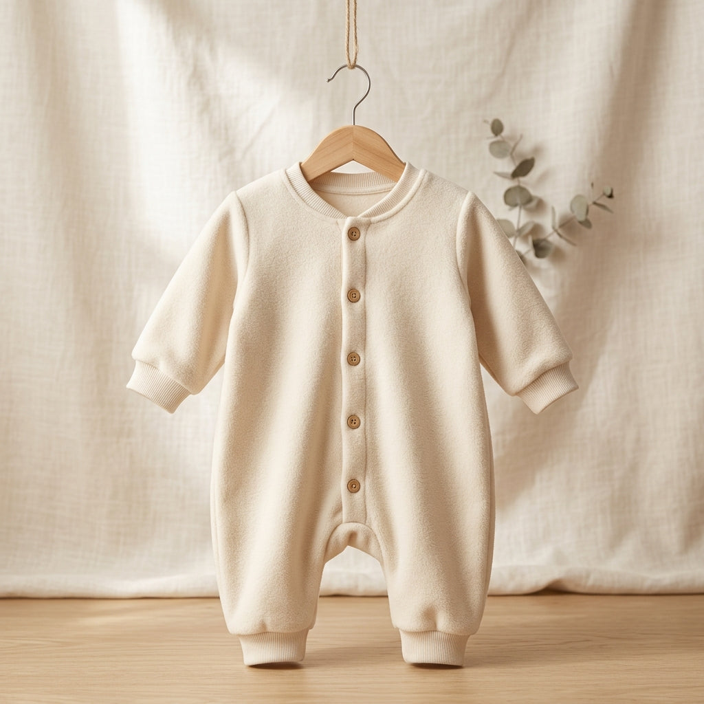 Baby Fleece Bubble Romper Lifestyle In-Use Mockup | Digital Download | POD Design Template | Commercial Use