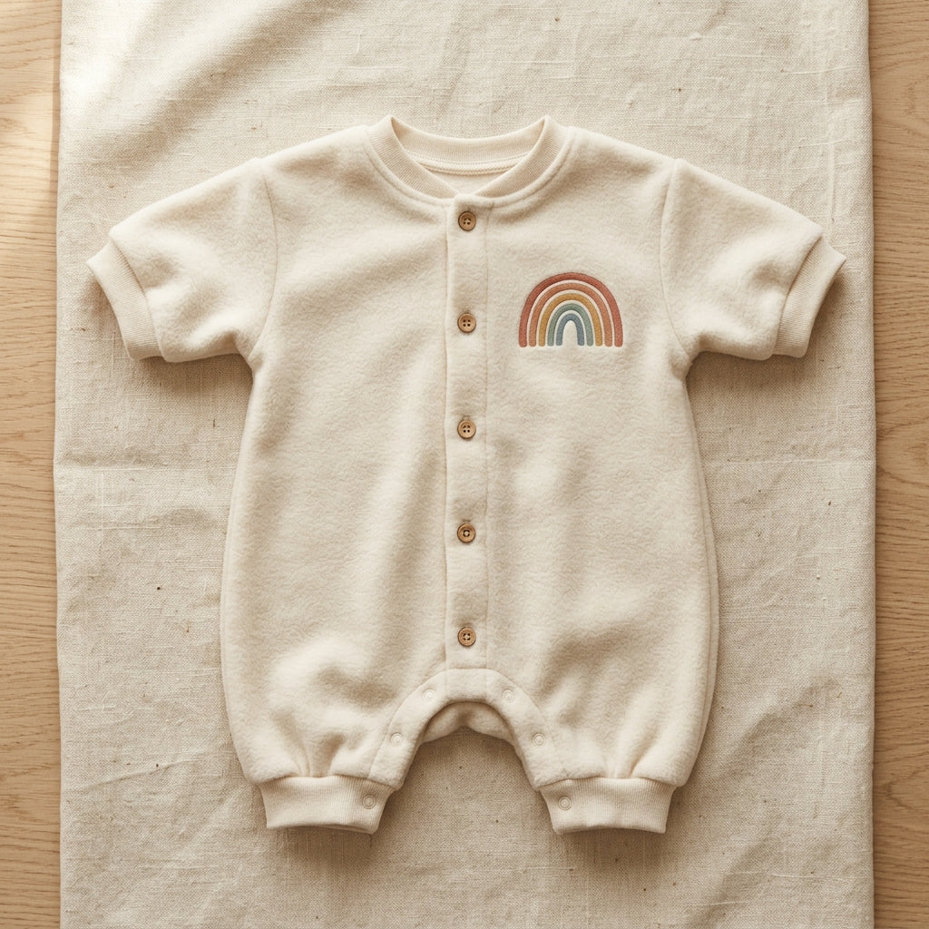 Baby Fleece Bubble Romper Mockup | Lifestyle
